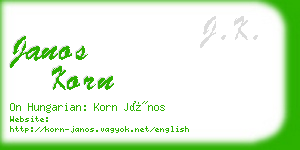 janos korn business card